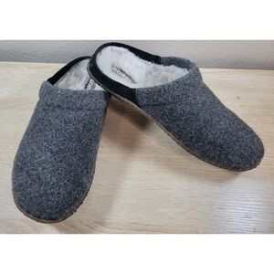 Sorel Nakiska‎ Felt Wool Clog Slippers Gray Shearling Lined Mule Women's 9 Fair